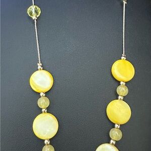 Yellow and Silver Beaded Necklace